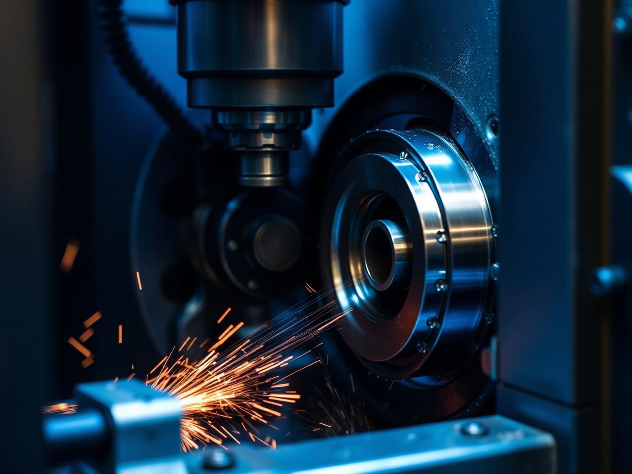 Precision CNC lathe machining a diamond cut wheel
